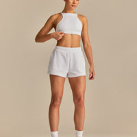 Define 2.0 High Neck Backless Bra | White