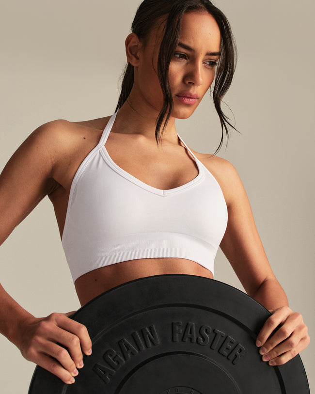 Define 2.0 Seamless Halter Neck Bra | White