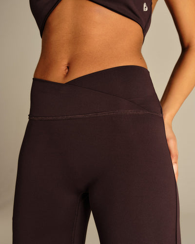 Essential Wrap High Waist Straight Leg Pants | Cafe Noir