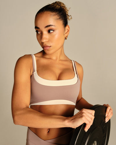 Essential Double Layer Bra | Mauve Taupe