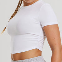 Comfort Ribbed Cropped T-Shirt | White