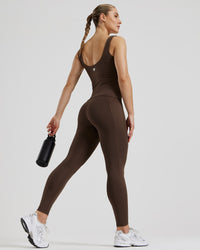 Essential Built-In Bra Scoop Back Tank | Cocoa