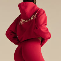 Comfort Oversized Athletic Graphic Hoodie | Candy Apple