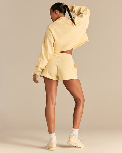 Comfort Lightweight Raw Edge Oversized Crew Neck | Buttercup