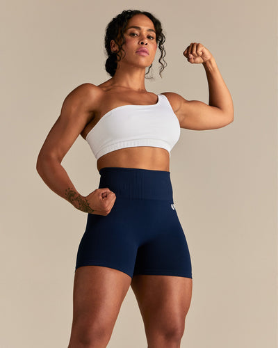 Power Seamless One Shoulder Bra | White