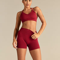 Define 2.0 High Waist Scrunch Shorts 4" | True Red