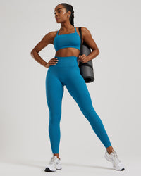 Motion Seamless Straight Neck Bra | Peacock Blue