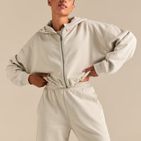 Comfort Lightweight Draw Hem Hoodie | Stone