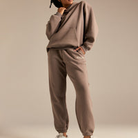 Comfort Oversized Sports Club Hoodie | Taupe Grey