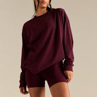 Comfort Oversized Long Sleeve T-Shirt | Vintage Merlot
