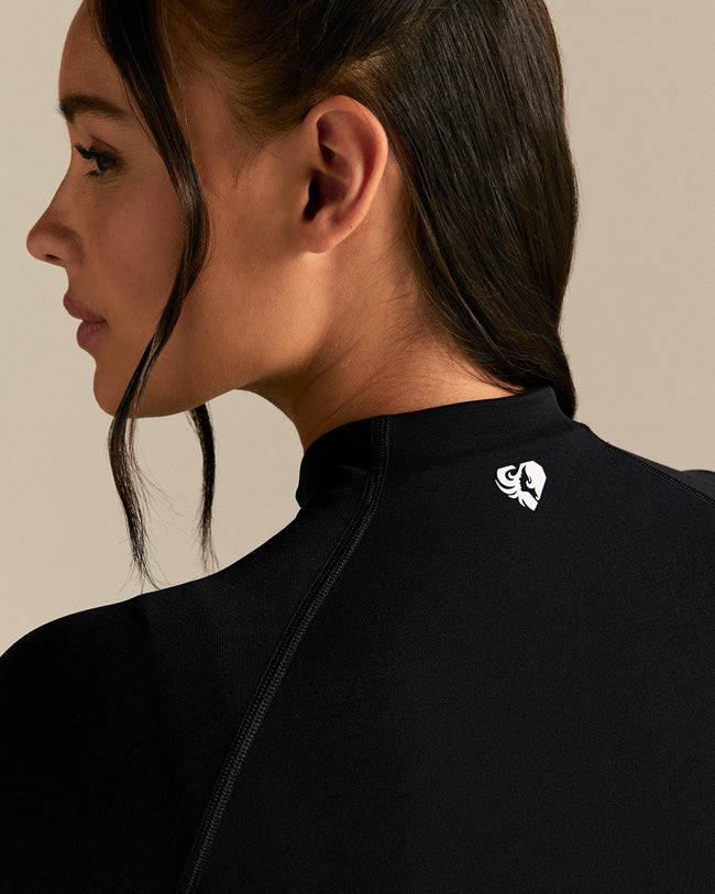 Power Seamless Long Sleeve Full Zip Jacket | Black