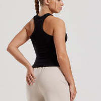 Comfort Ribbed Midi Tank | Black