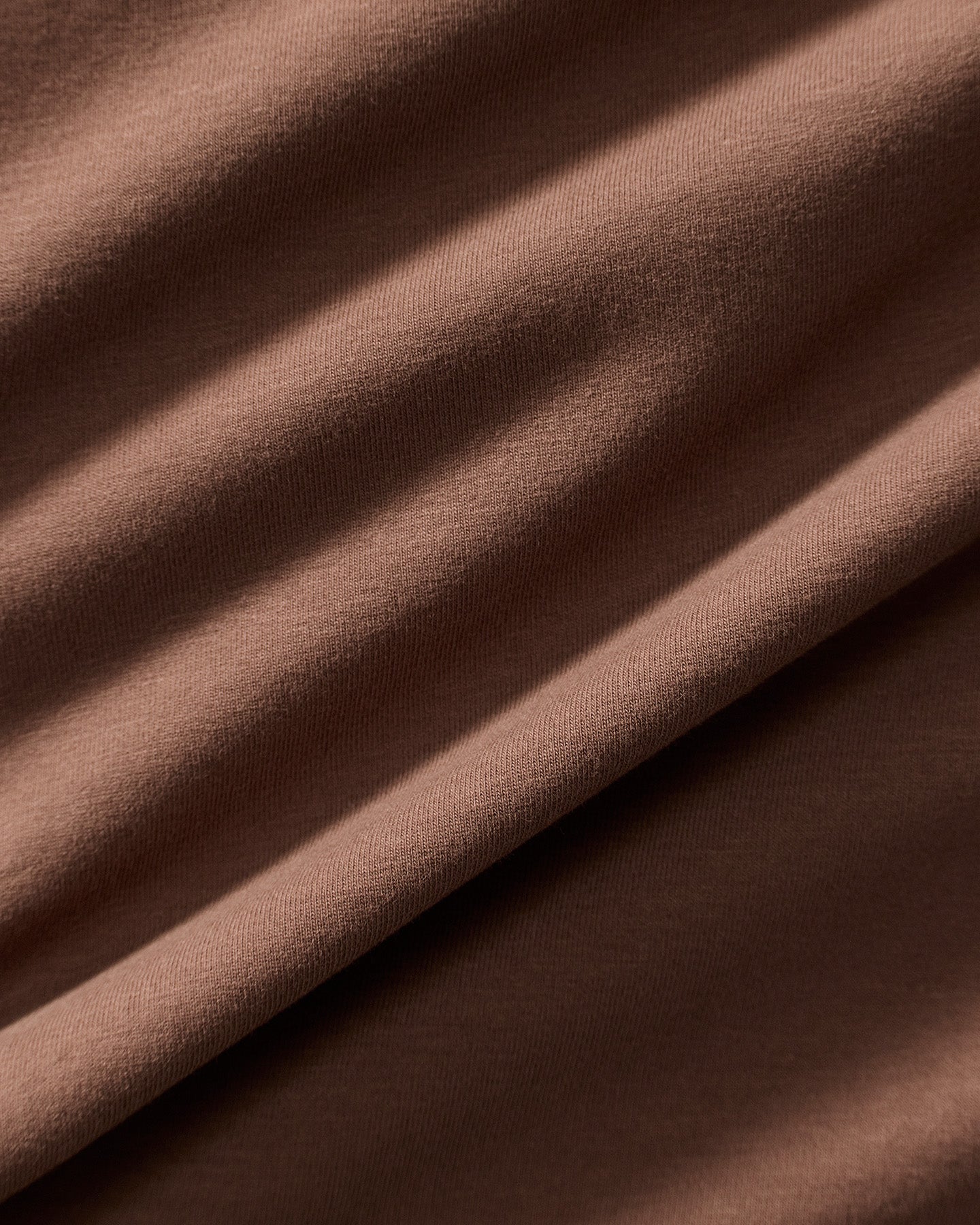 Cotton Contour Button Through Long Sleeve Top | Mocha
