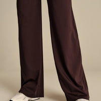 Essential Wrap High Waist Straight Leg Pants | Cafe Noir