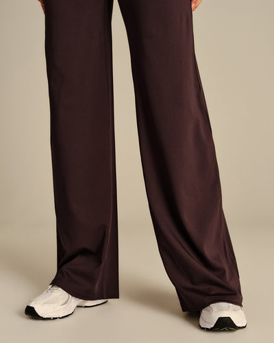 Essential Wrap High Waist Straight Leg Pants | Cafe Noir