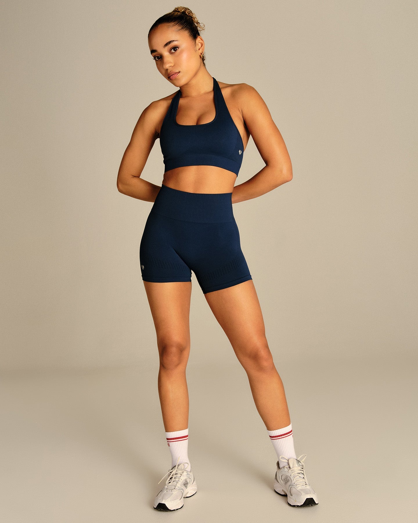 Power Halter Neck Bra | True Navy