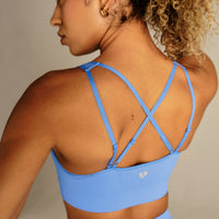 Power Adjustable Sports Bra | Chambray Blue