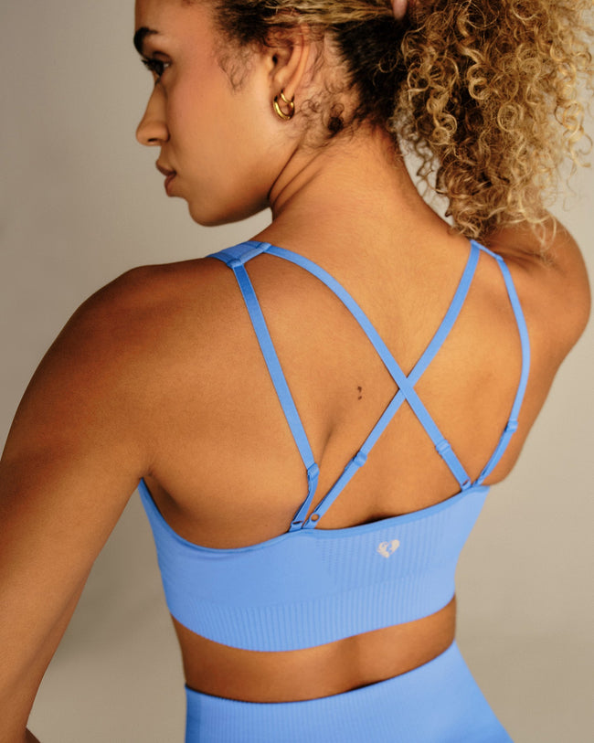 Power Adjustable Sports Bra | Chambray Blue
