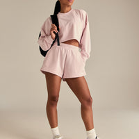 Comfort Lightweight Cropped Sweat | Ballet Pink
