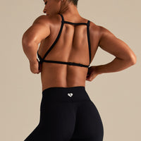 Define 2.0 Seamless High Neck Backless Bra | Black