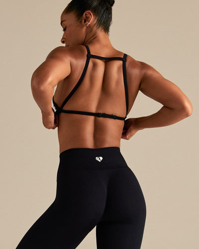 Define 2.0 Seamless High Neck Backless Bra | Black