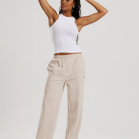 Comfort Ribbed Midi Tank | White