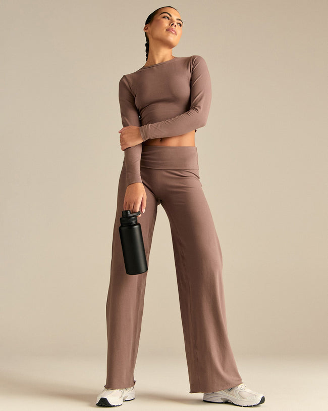 Cotton Contour Long Sleeve T-Shirt | Mocha