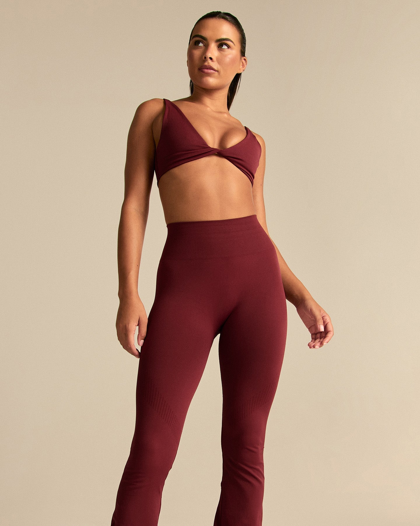 Power High Waist Flared Leggings | Oxford Red (6/6)