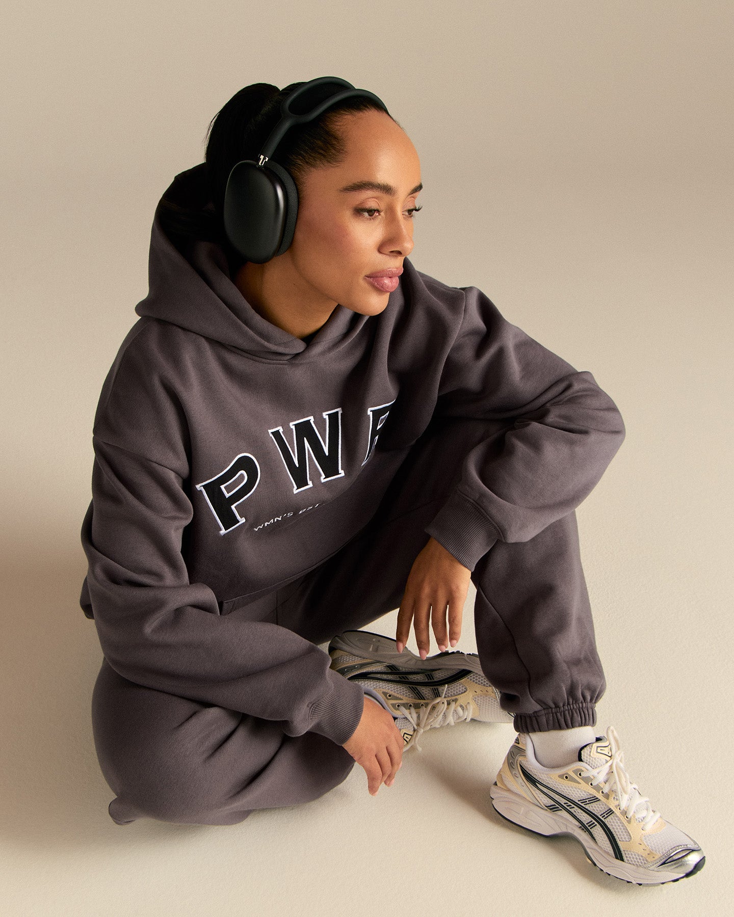 Comfort Oversized PWR Hoodie | Slate Grey