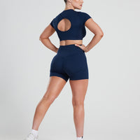 Motion Seamless Short Sleeve Crop Top | Sapphire Blue