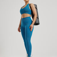 Motion Seamless Halter Bra | Peacock Blue