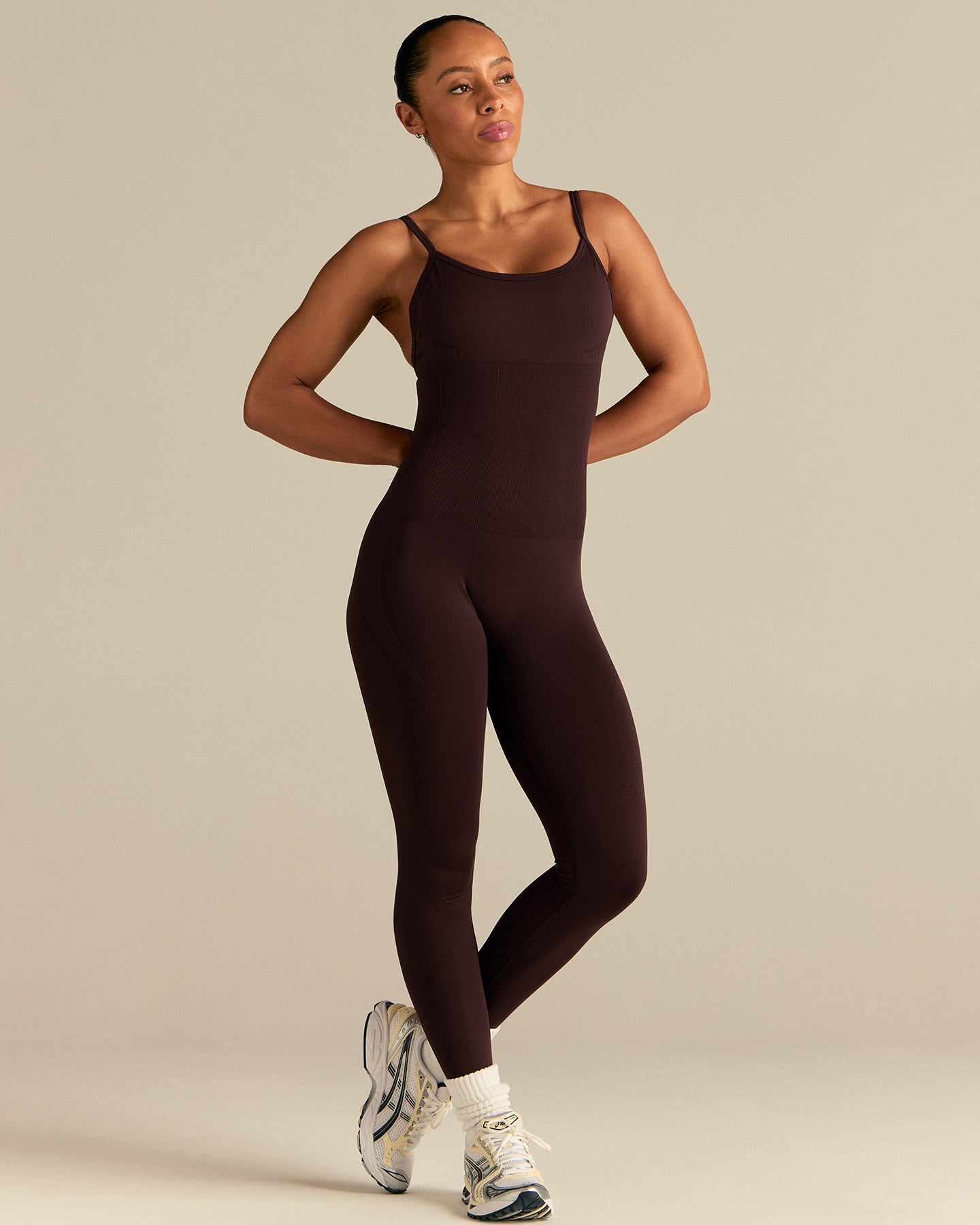 Define 2.0 Seamless Scrunch Adjustable Unitard | Cafe Noir