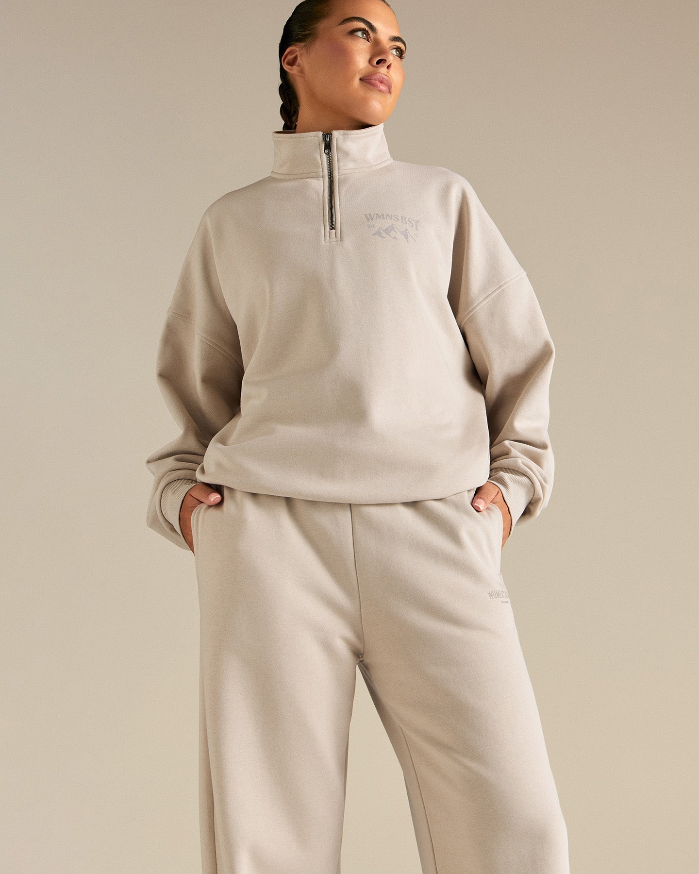 Comfort Cozy Straight Leg Joggers | Stone