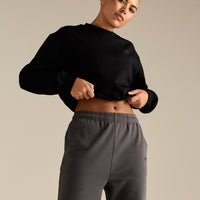 Comfort Outdoor Cropped Crew Neck | Black