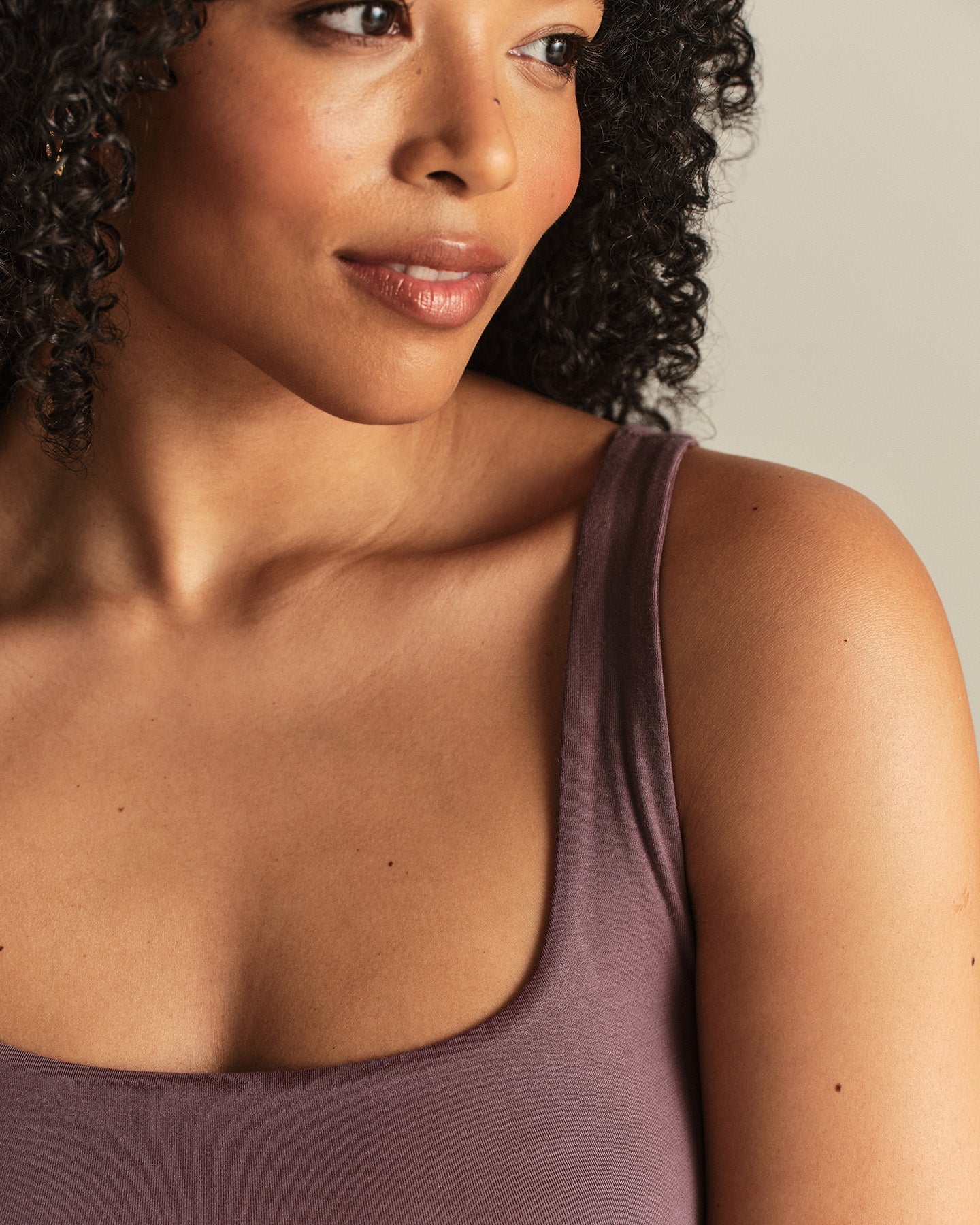 Smooth Contour Midi Square Neck Tank | Deep Mocha