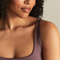 Smooth Contour Midi Square Neck Tank | Deep Mocha