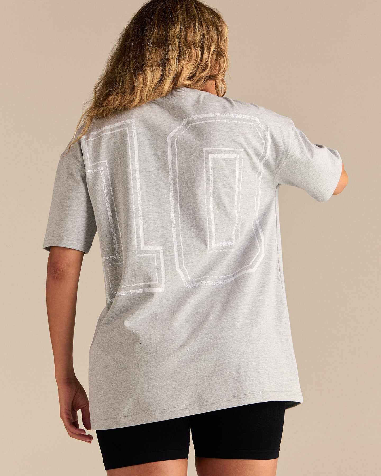 Comfort Oversized "10" Graphic T-Shirt | Grey Marl