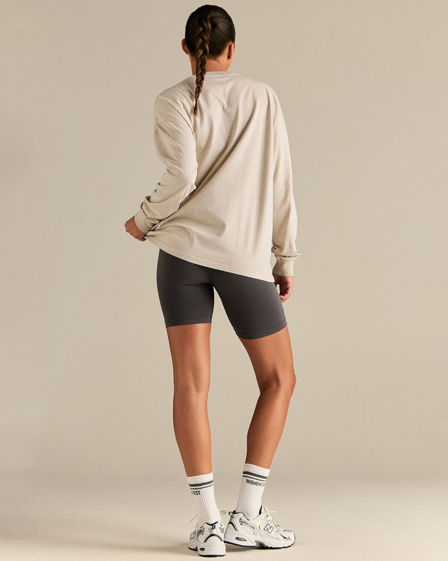 Comfort Oversized Long Sleeve T-Shirt | Vintage Stone