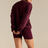 Comfort Oversized Long Sleeve T-Shirt | Vintage Merlot
