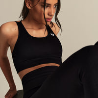 Power Seamless Sports Bra | Black