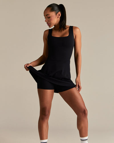 dress with built in shorts Essential Dress With Built-In Shorts - Black