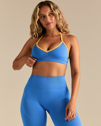 Define 2.0 Seamless Scrunch V-Neck Bra | Rio Blue