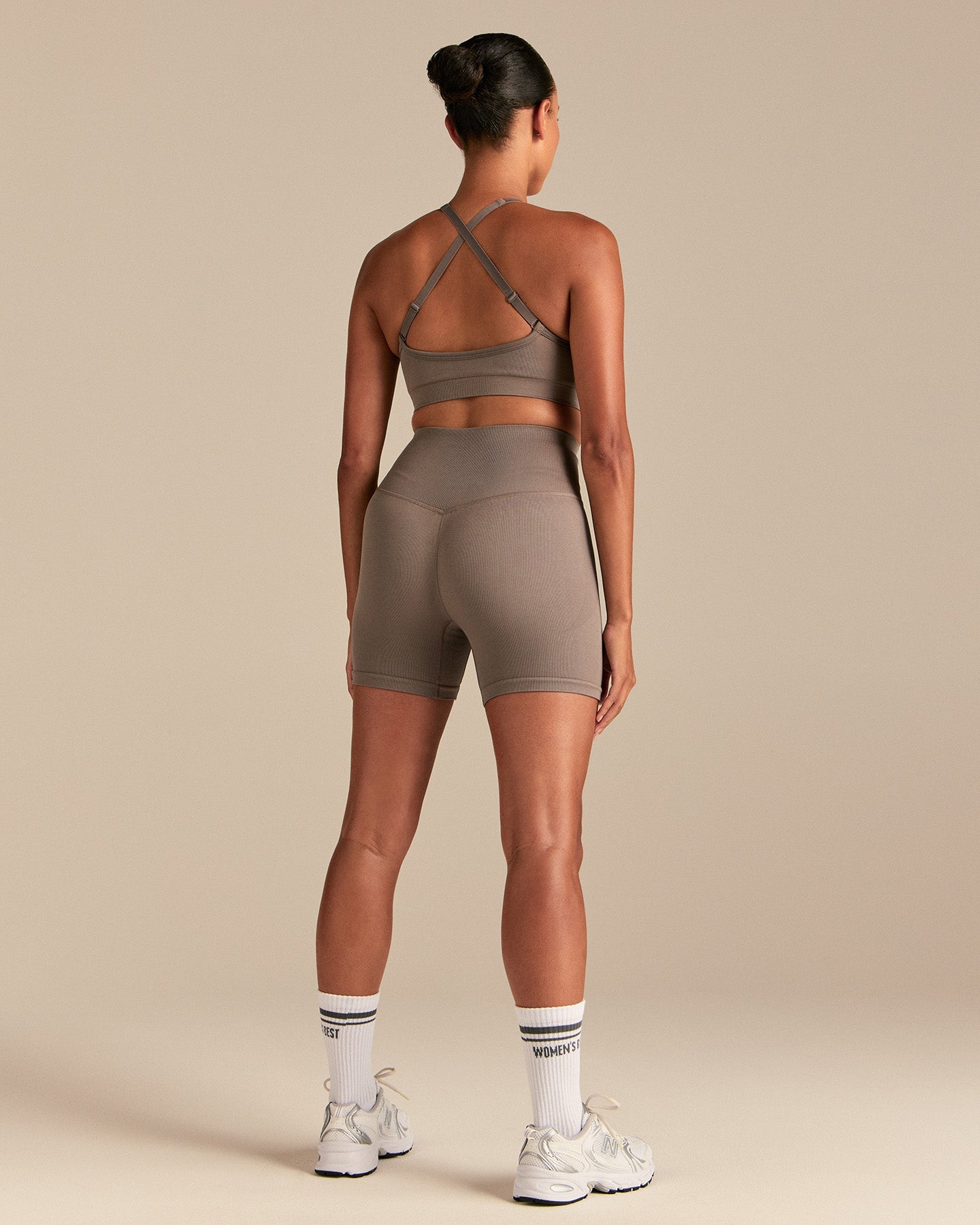 Motion Seamless Racer Front Bra | Taupe Grey