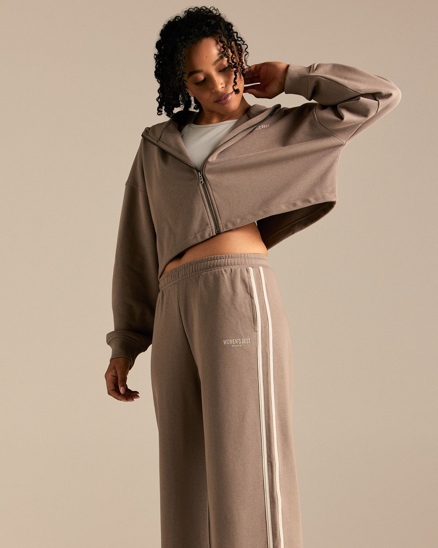 Comfort Lightweight Contrast Joggers | Taupe Grey