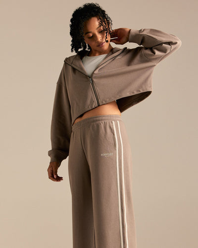 Comfort Lightweight Contrast Joggers | Taupe Grey