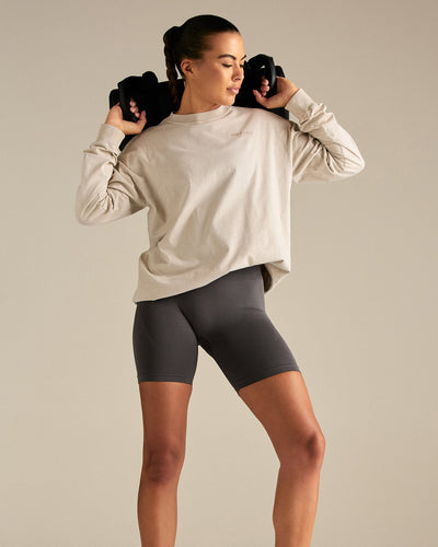 Comfort Oversized Long Sleeve T-Shirt | Vintage Stone