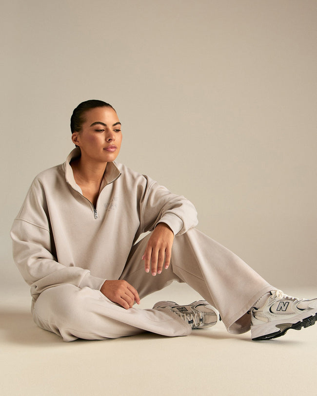 Comfort Cozy Straight Leg Joggers | Stone