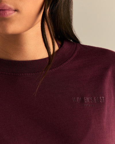 Comfort Oversized Long Sleeve T-Shirt | Vintage Merlot