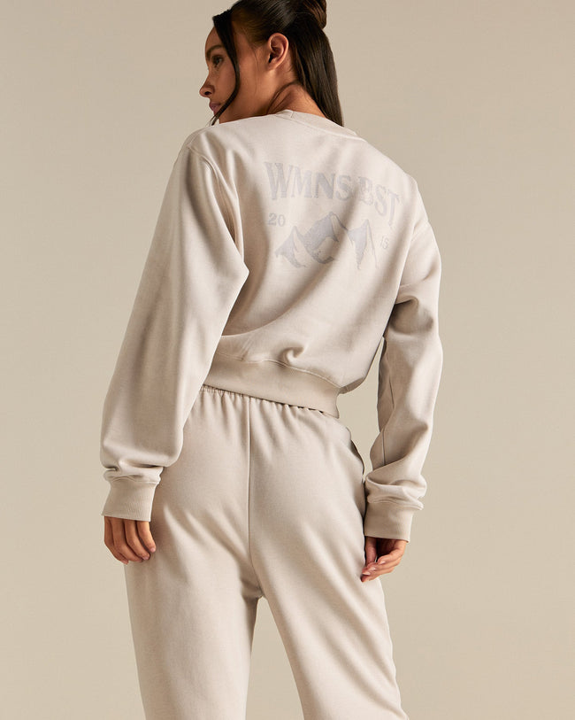 Comfort Outdoor Cropped Crew Neck | Stone