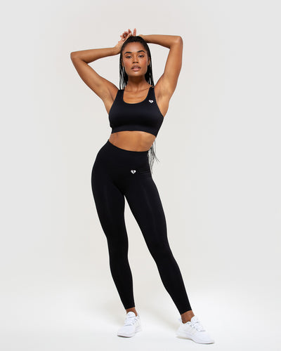 Leggings pretas Seamless Comfort, Leggings e calças desportivas de mulher